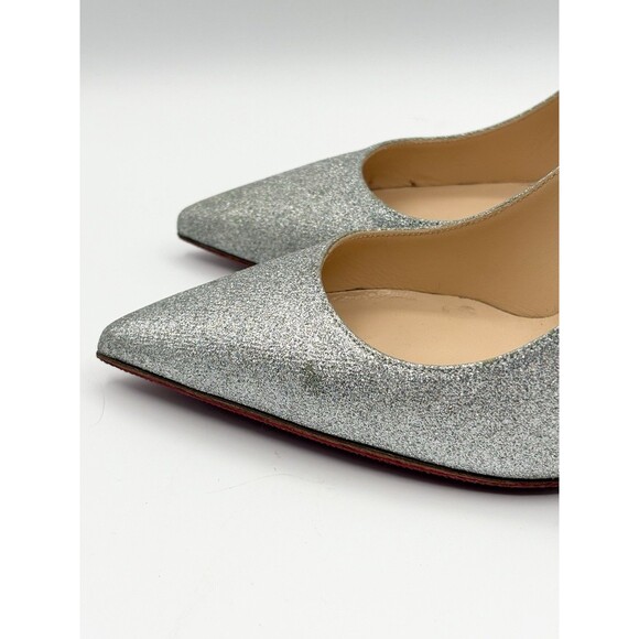 Christian Louboutin Sparkling Silver Heels - Picture 8 of 14
